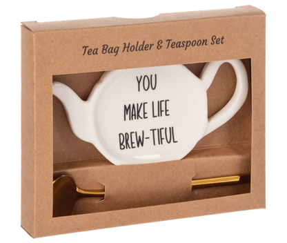 Teabag Holder & Teaspoon Set