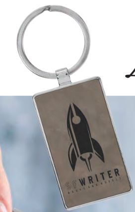 Metal Frame Leatherette Customizable Back Pack Tag/Keychains