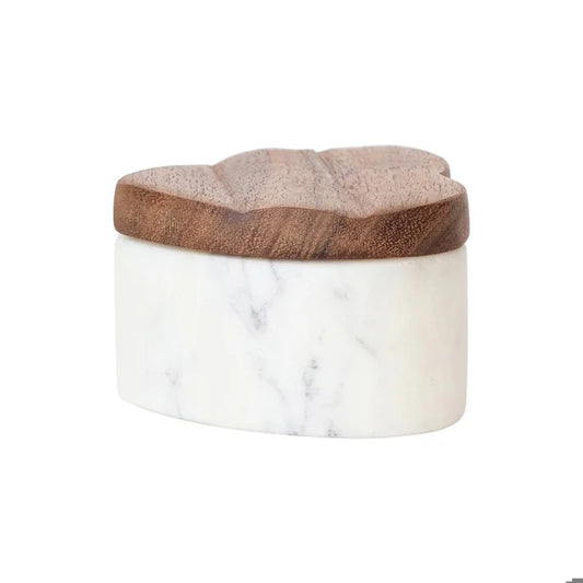 Marble & Wood Heart Shaped Container