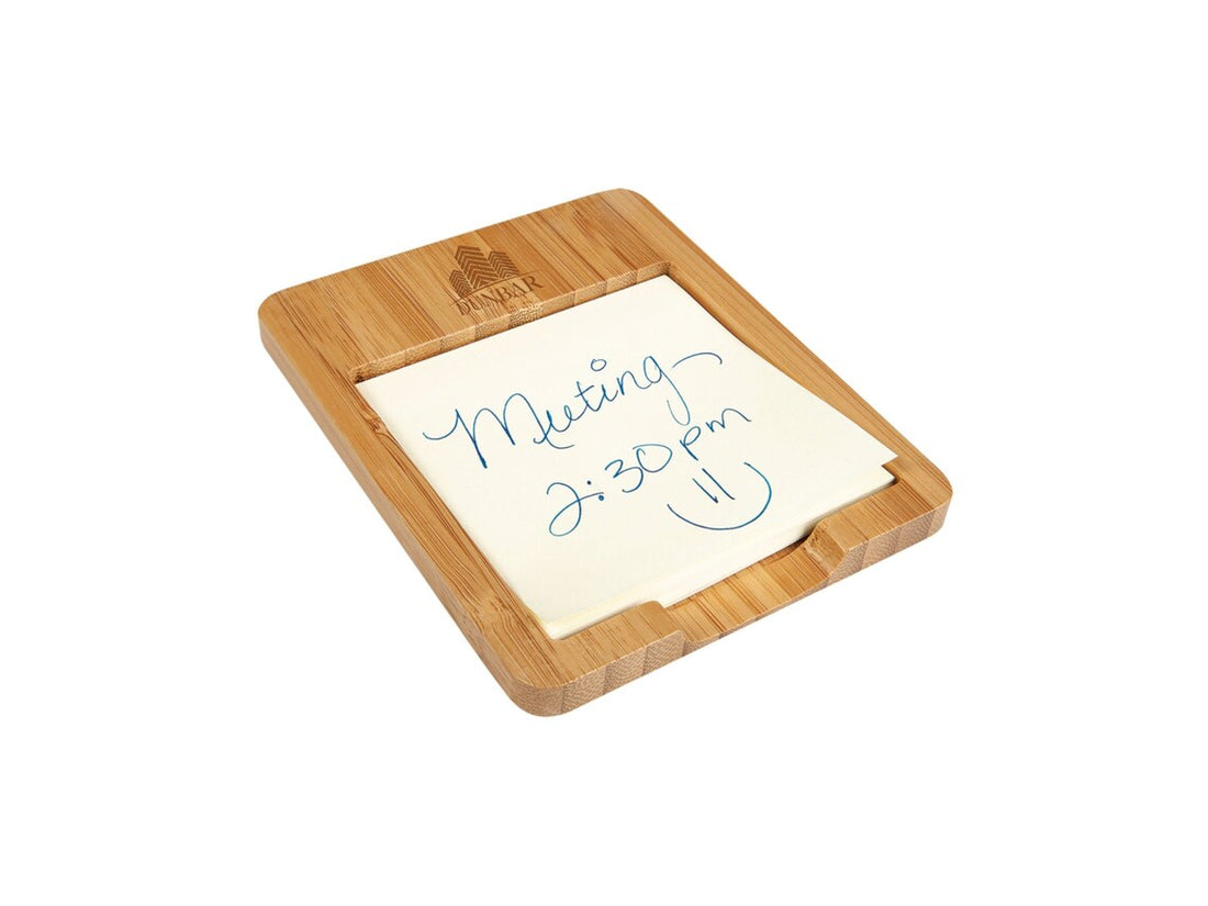 Bamboo Desk Note Holder - Notepad Included