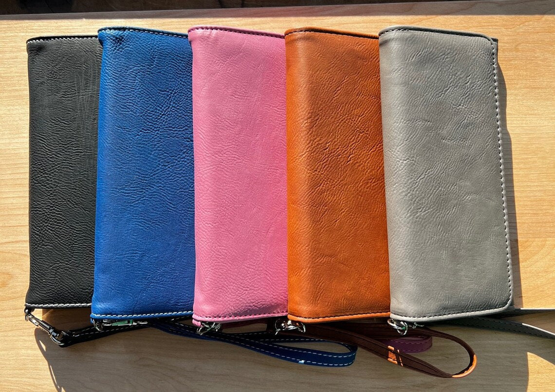 Leather Wallet with Strap - Customizable