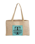 19"x 12" Burlap Tote with Engravable Pocket