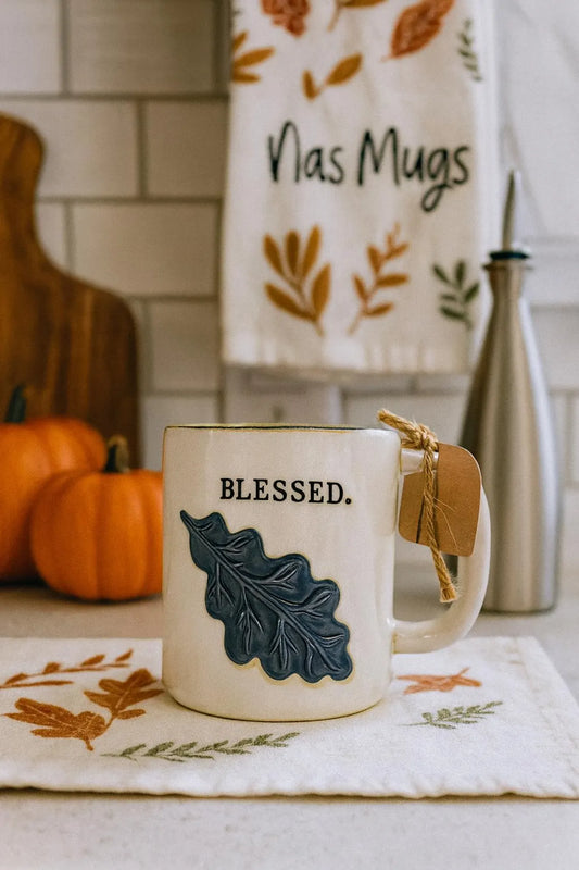 “Blessed” Ceramic Mug – Inspirational Everyday Drinkware
