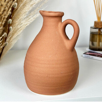 Terracotta Jug Vase With Handle