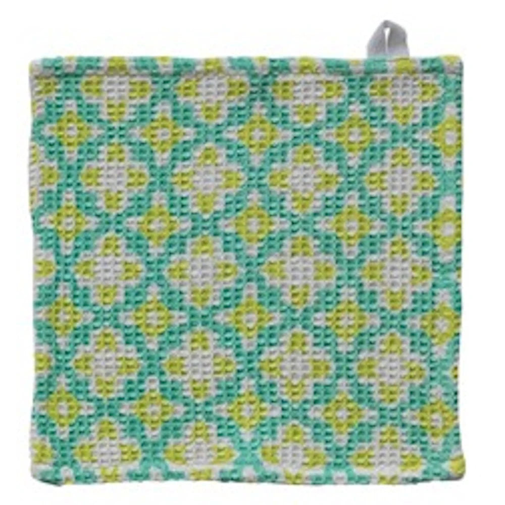 Cotton Waffle Weave Dish Cloth With Pattern