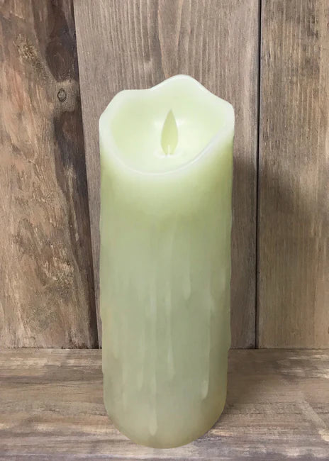 Ivory Rustic Finish Moving Flame LED Pillar Candle