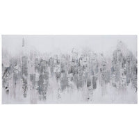 Silver Glitter Abstract Canvas Wall Decor