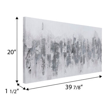 Silver Glitter Abstract Canvas Wall Decor