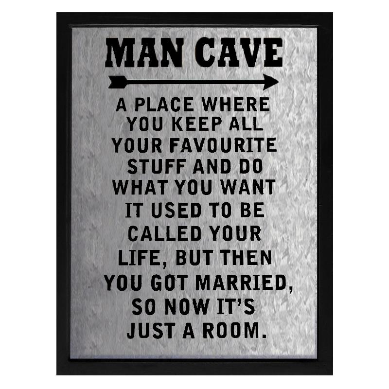 Man Cave Rules Framed Sign