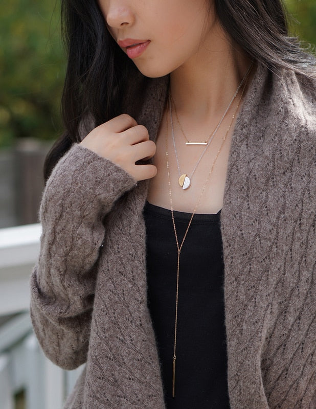 DOUBLE LAYERED BAR NECKLACE