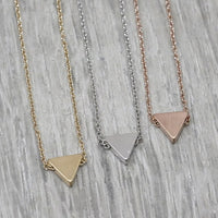 SILVER BRUSH TRIANGLE NECKLACE