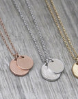 BRUSHED DOUBLE DISC NECKLACE