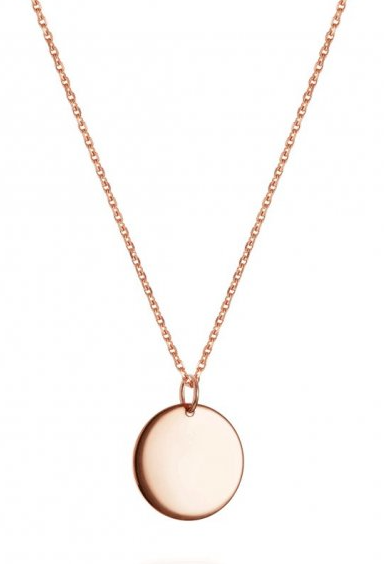 Small Circular Engravable Pendant Necklace