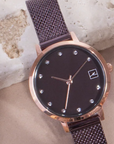 Small Stainless Steel Stones Watch