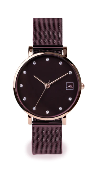 Small Stainless Steel Stones Watch