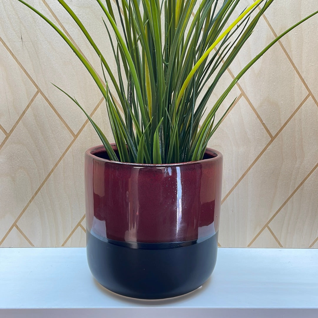 Red/Black Glazed Ceramic Pot