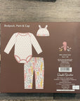 Baby Bodysuit, Pant & Cap Set