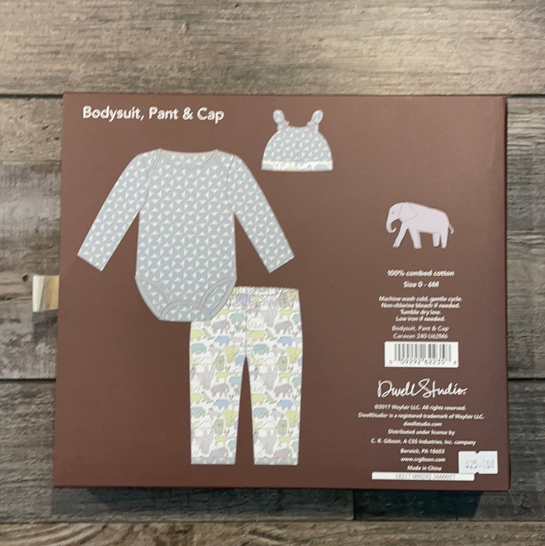 Baby Bodysuit, Pant &amp; Cap Set