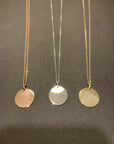 10K Gold Circular Engravable Pendant Necklace