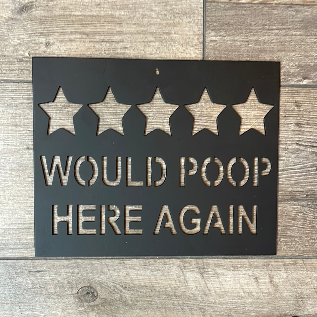 Would Poop Here Metal Signs (Framed &amp; Unframed)