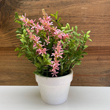 9" Sweet Veronica Potted Artificial Bush