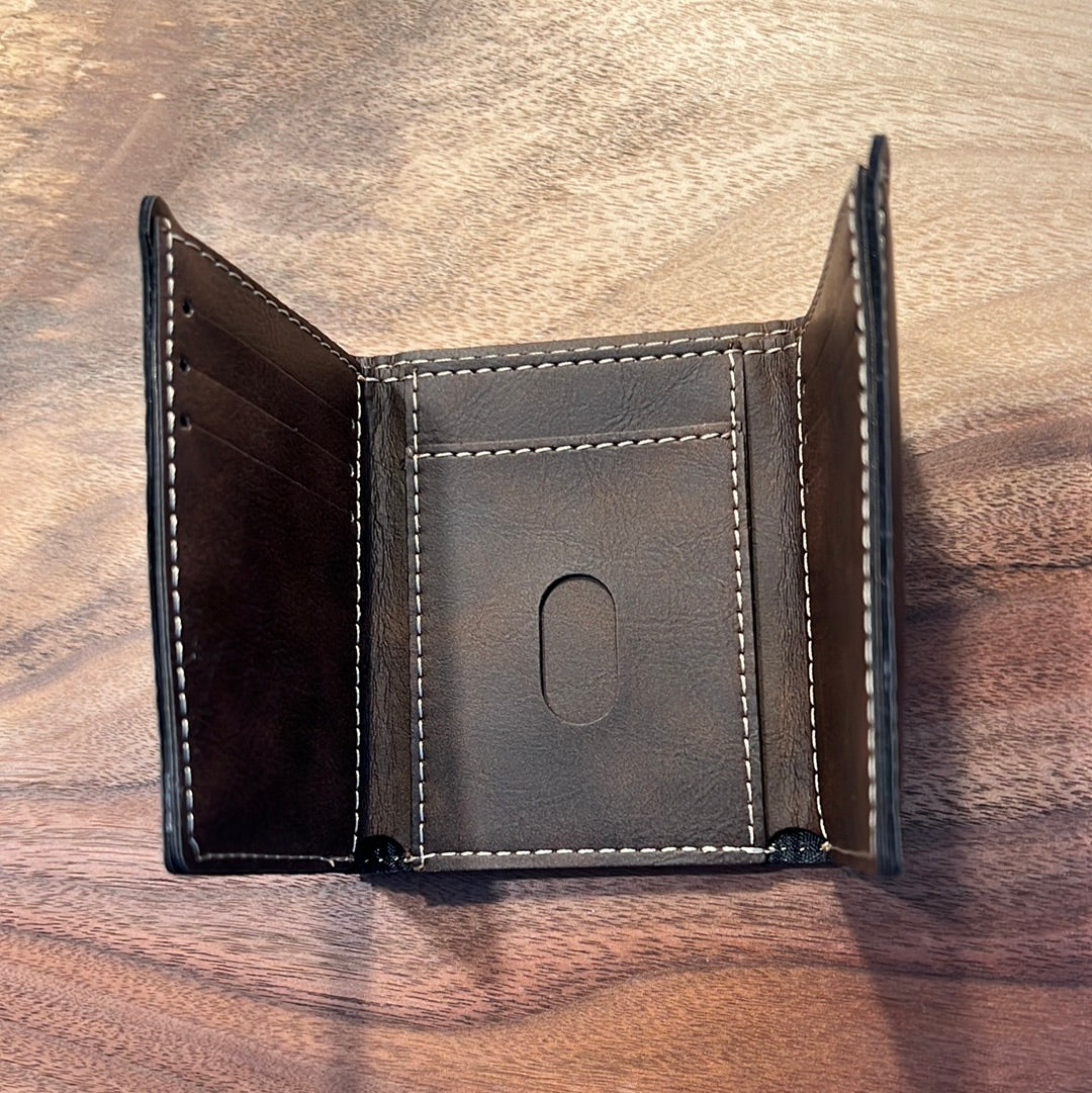 Customizable Leather Trifold Wallet