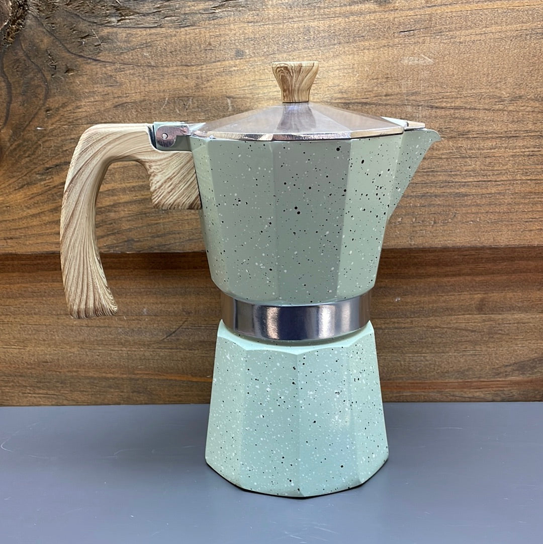 Grosche Milano Stone Stovetop Espresso Maker, 9 Cup, Mint Green